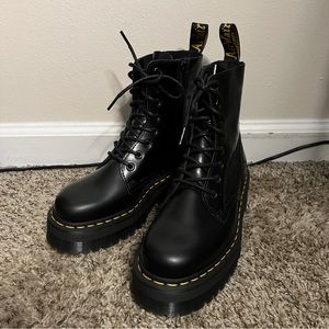 Dr. Martens Jadon Platform Black Leather Boot Women's 8